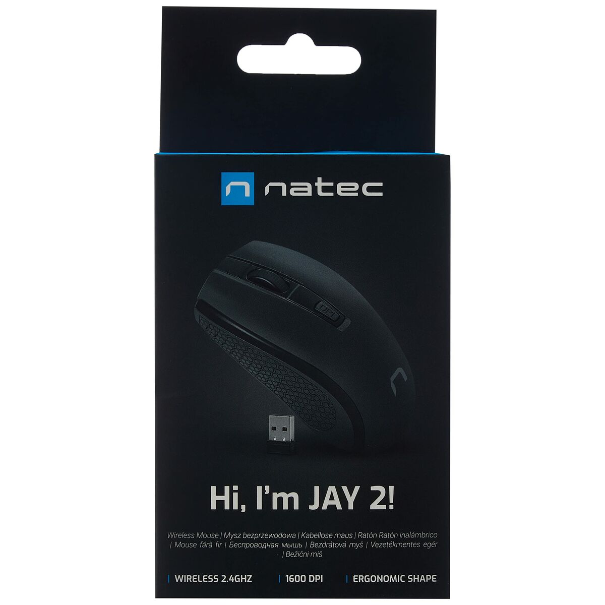 Pelė Natec JAY 2 Juoda Belaidis 1600 dpi